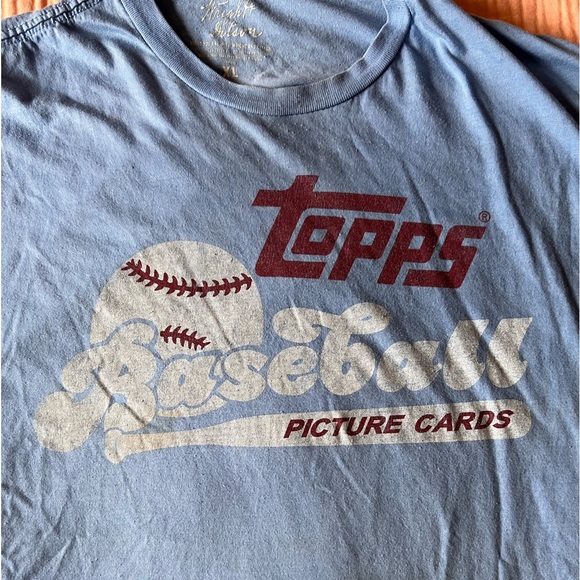Topps Baseball Picture Cards Trading Traded MLB Blue T-Shirt XL RARE VINTAGE - Picture 2 of 6
